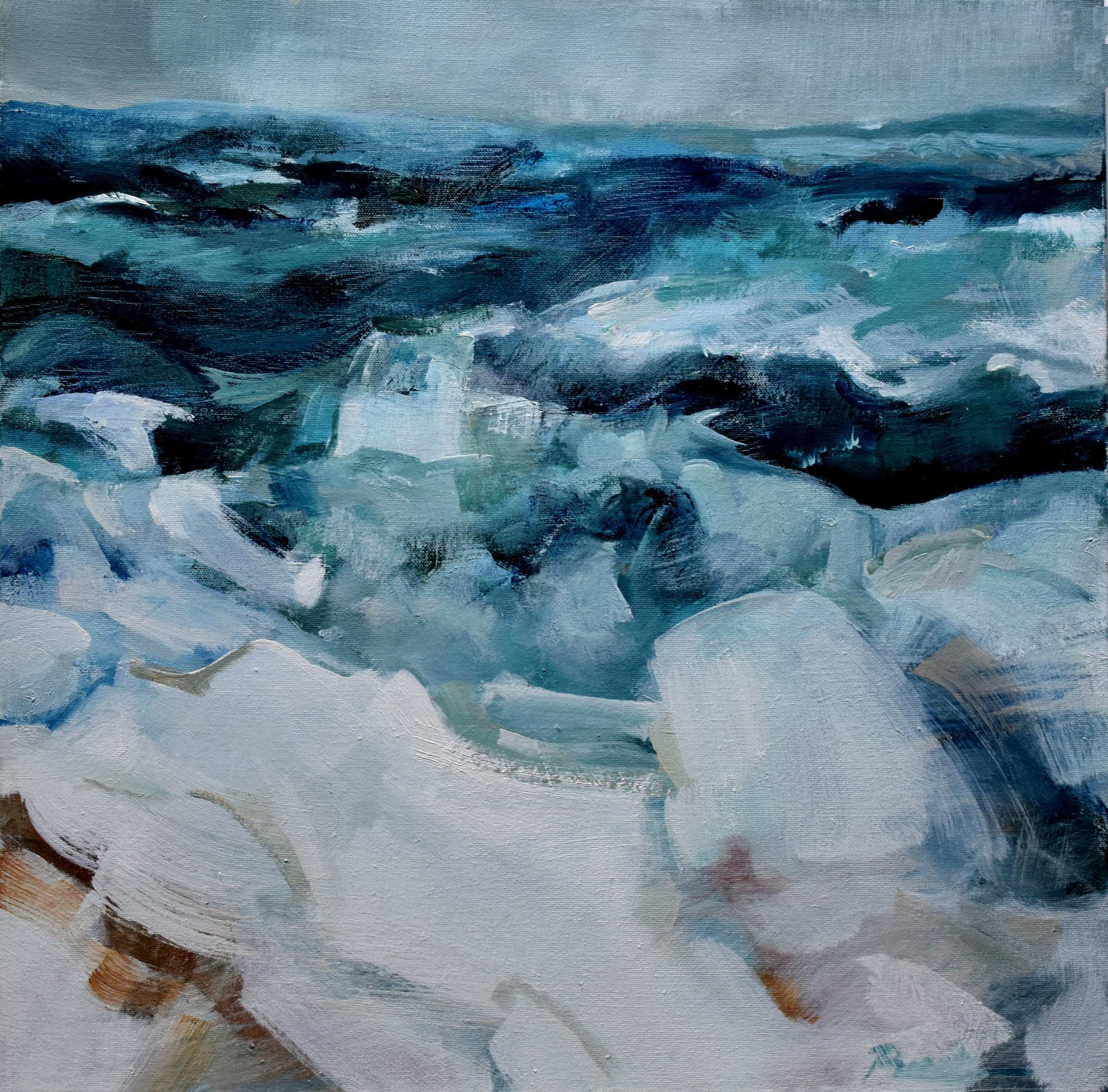 Felicity Priest- Te Moana-o-Raukawa/The Cook Strait- Storm brewing - Space  Studio & Gallery